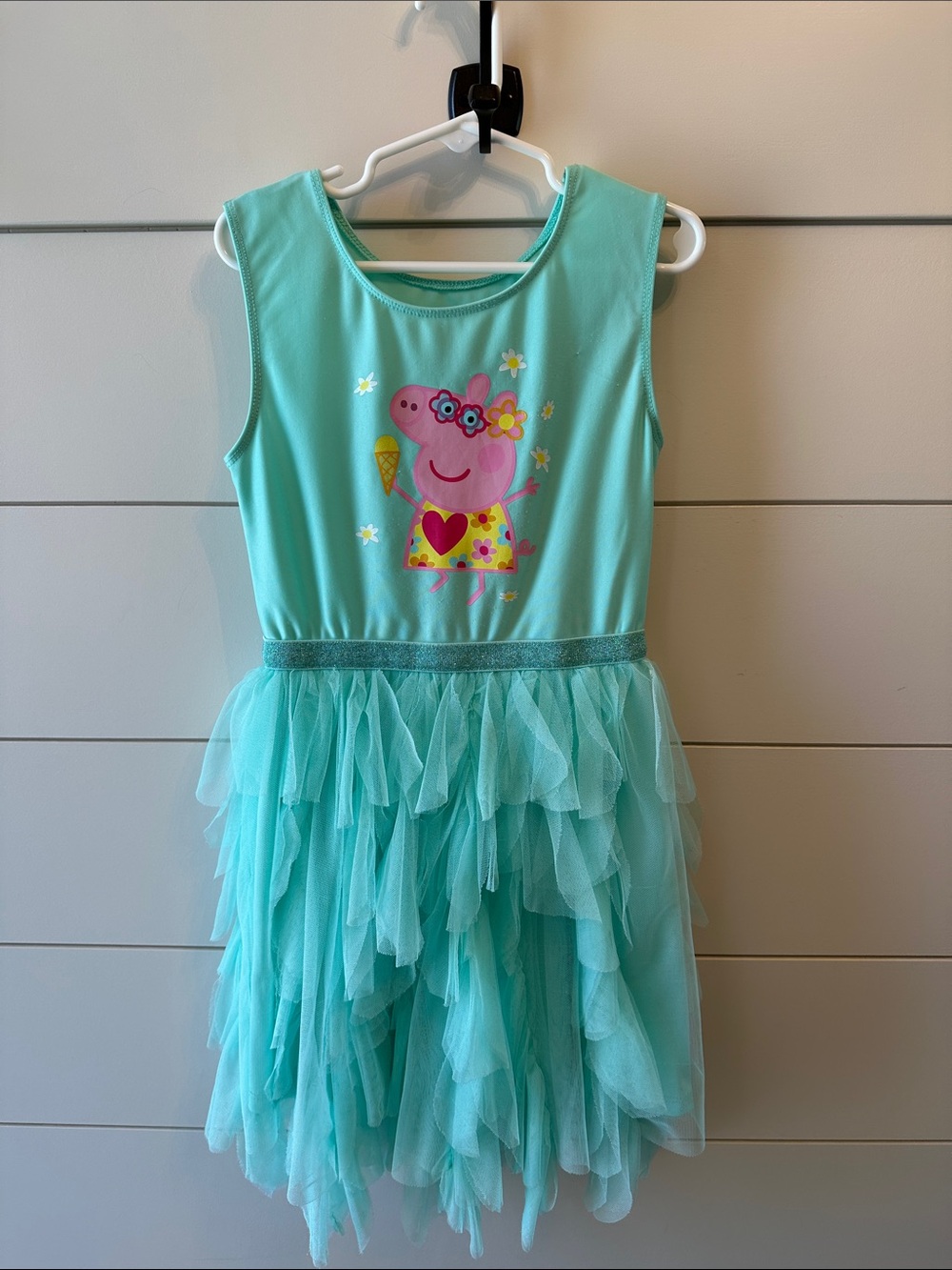 Hasbro Aqua Peppa Pig Tulle Ruffle Dress size 6x